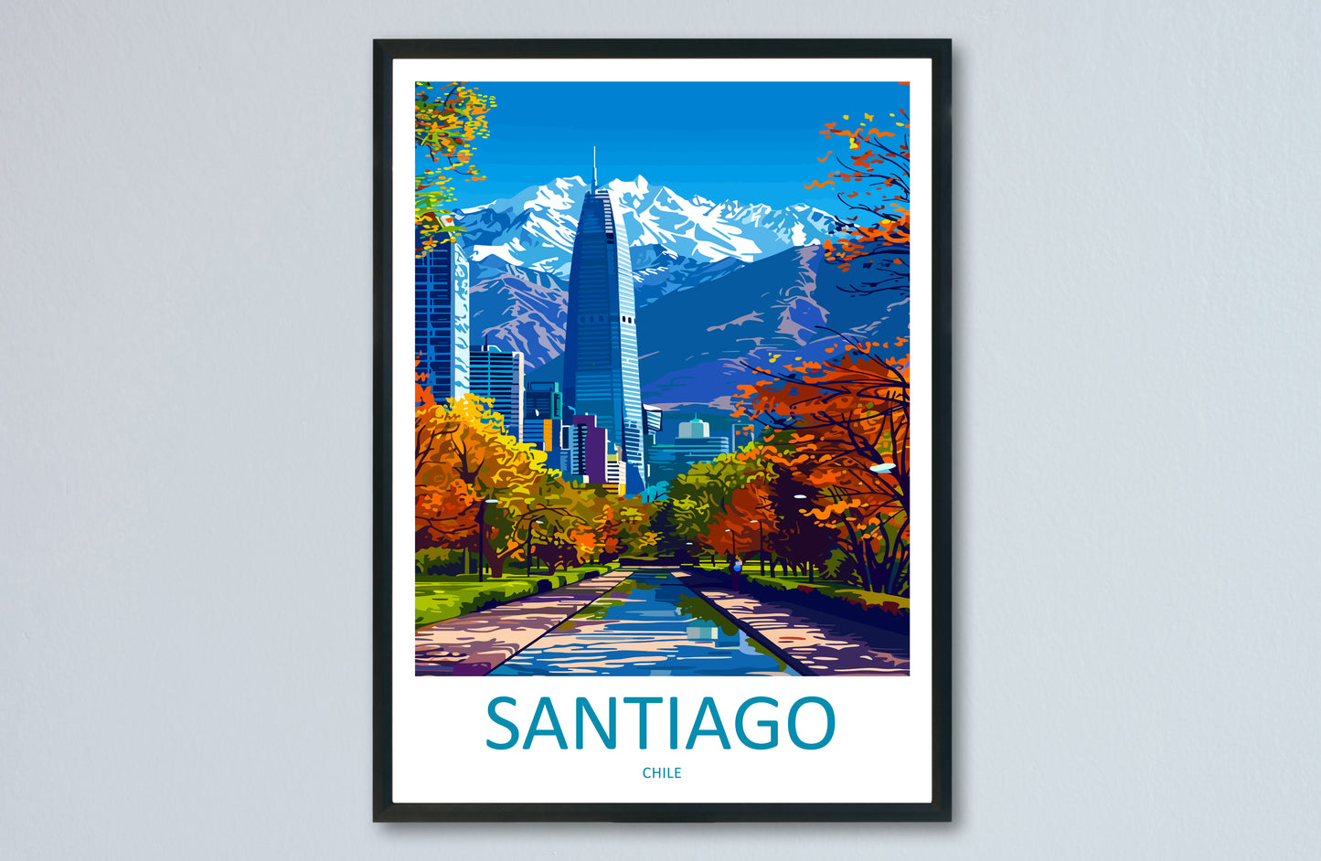 Santiago Chile Travel Poster