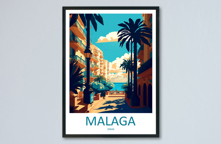 Malaga Spain Travel Poster
