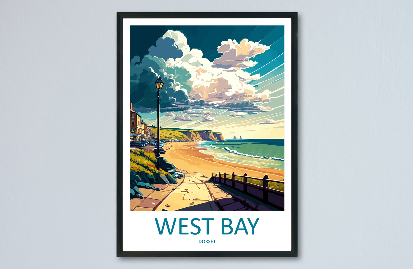 West Bay England Travel Poster
