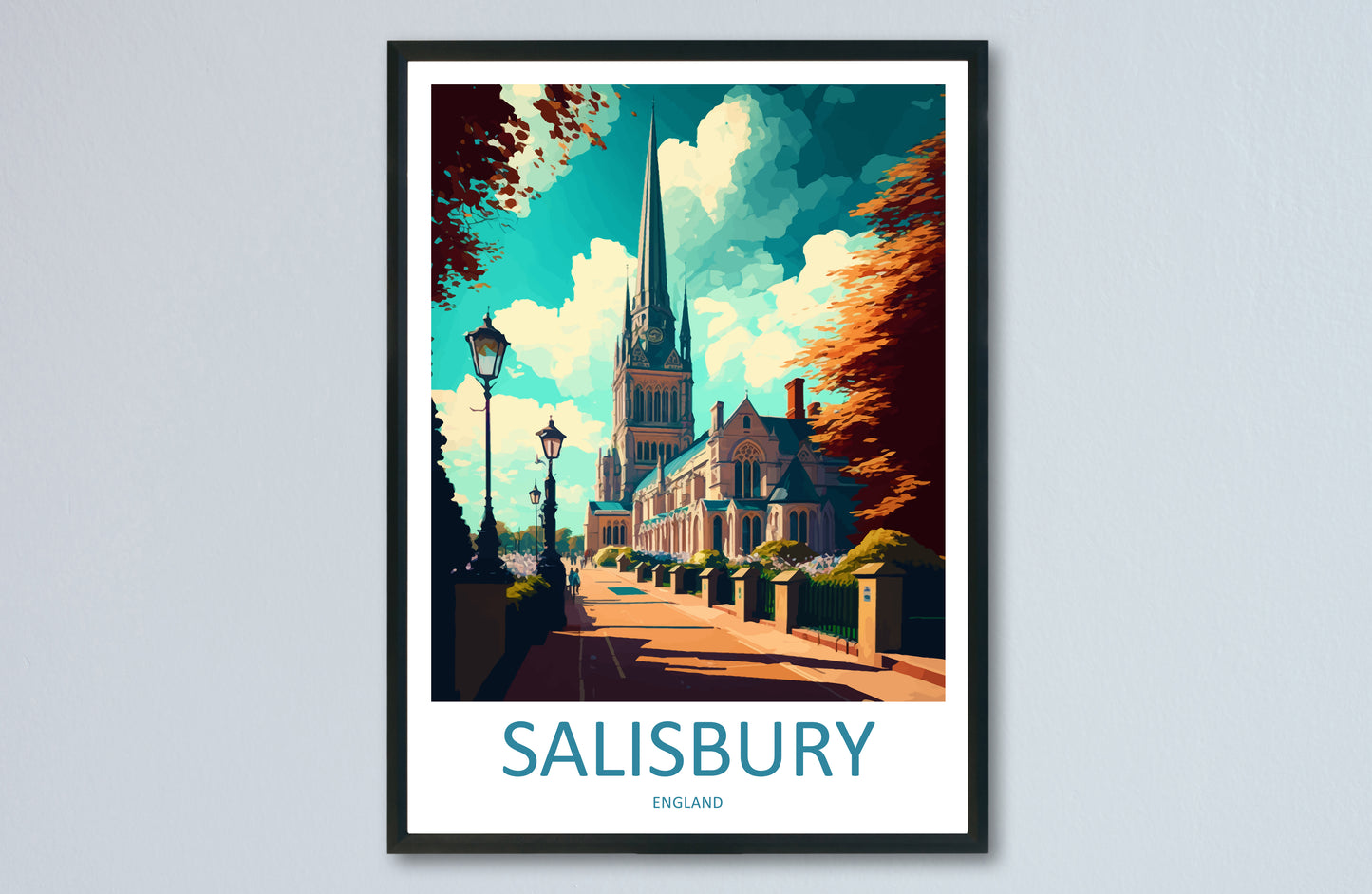 Salisbury England Travel Poster