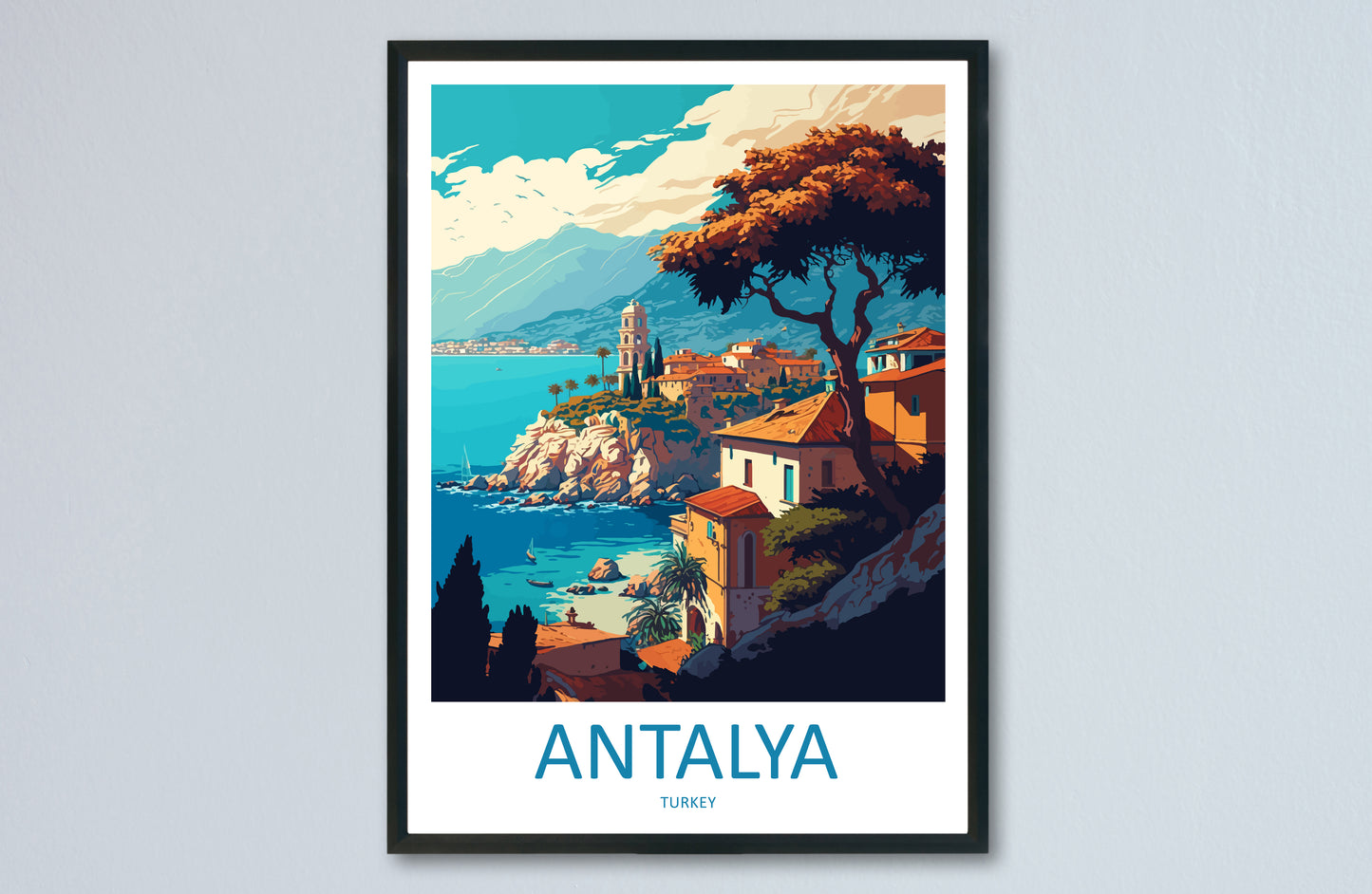 Antalya Turkey Travel Poster