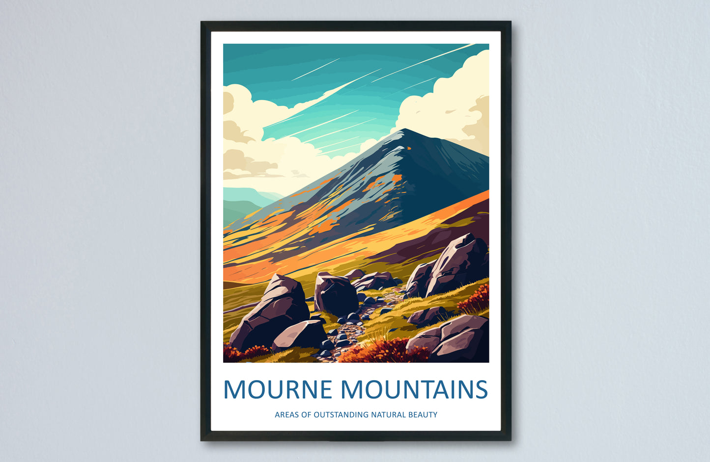 Mourne Mountains Ireland Travel Poster
