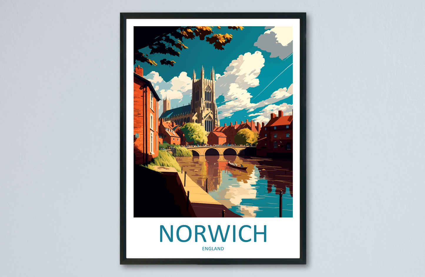 Norwich England Travel Poster