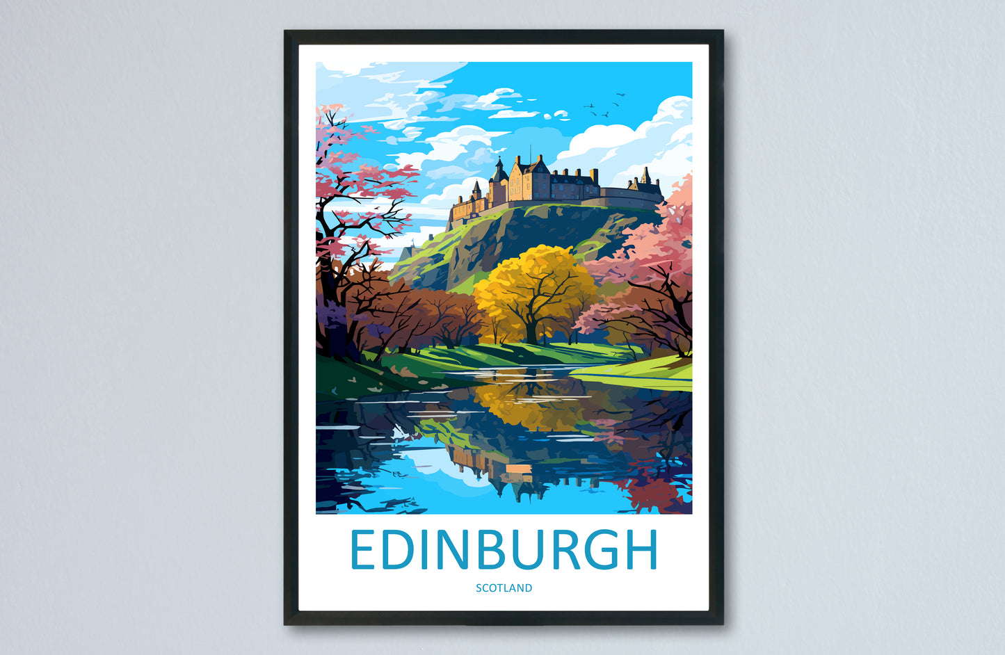 Edinburgh Castle Scotland Travel Poster