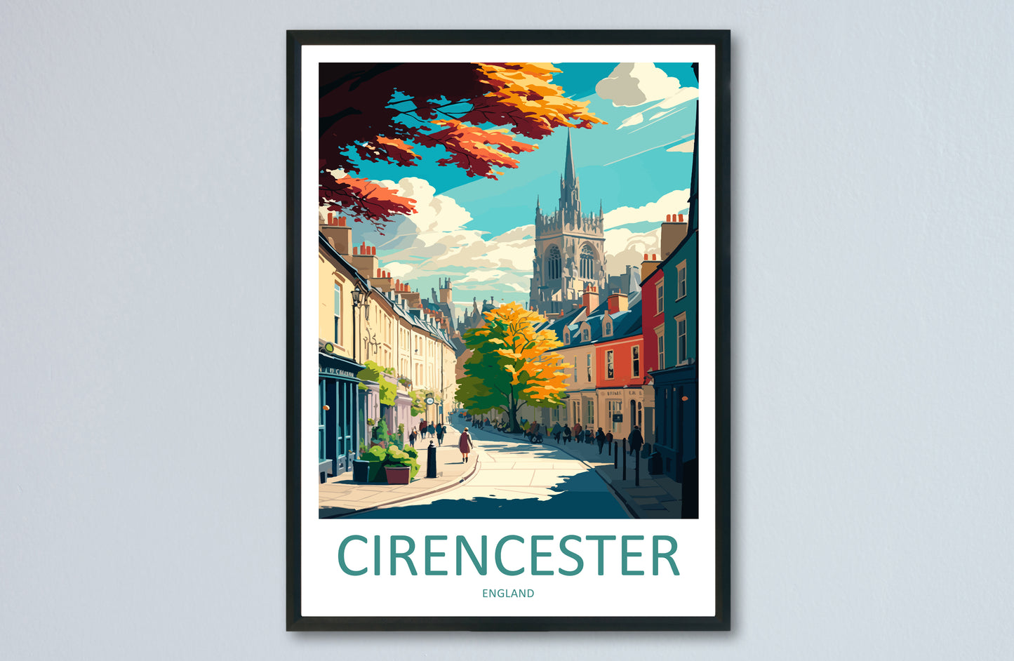 Cirencester England Travel Poster