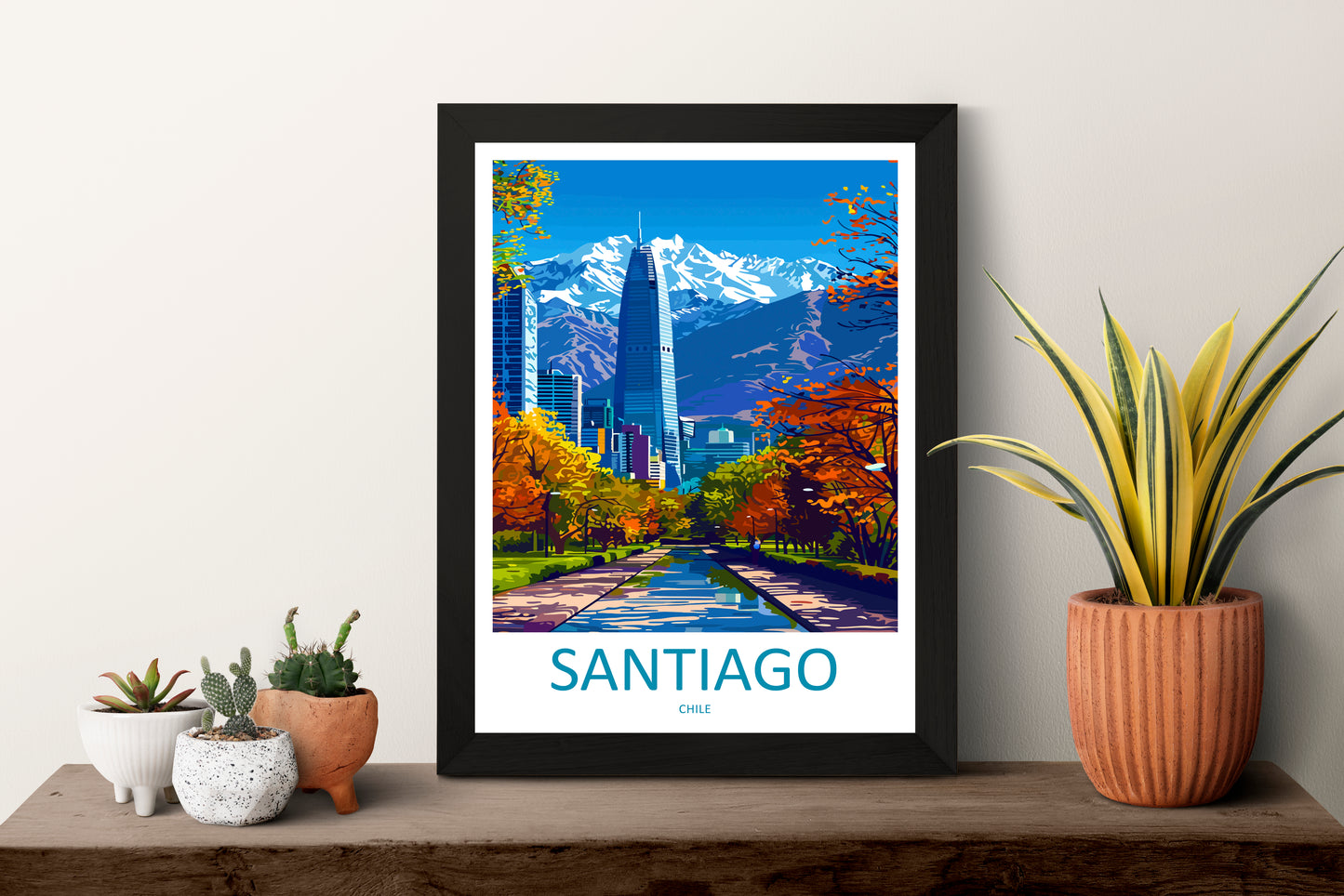 Santiago Chile Travel Poster