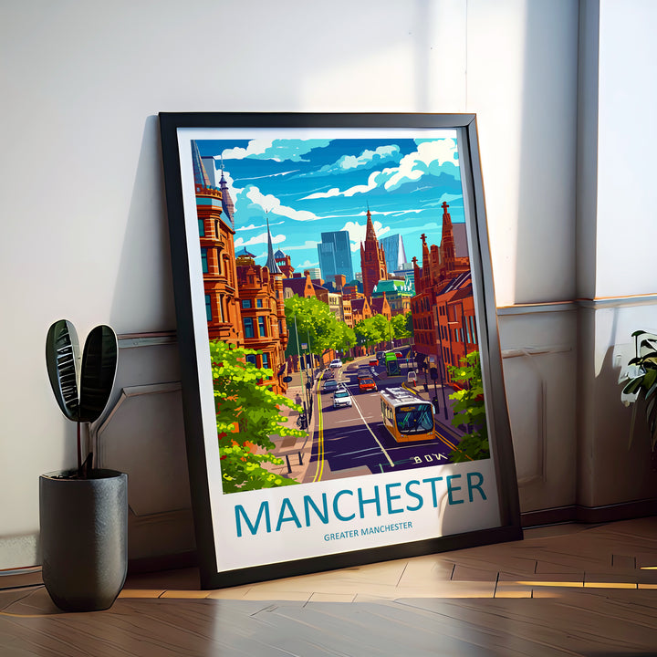 Manchester England Travel Poster
