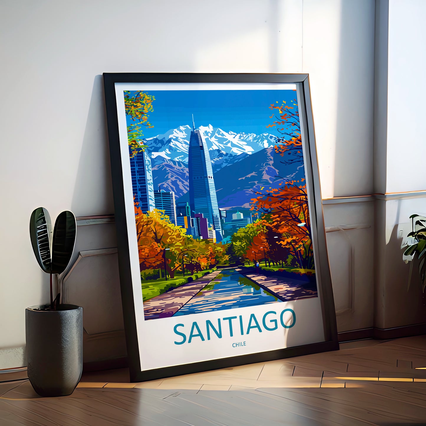 Santiago Chile Travel Poster