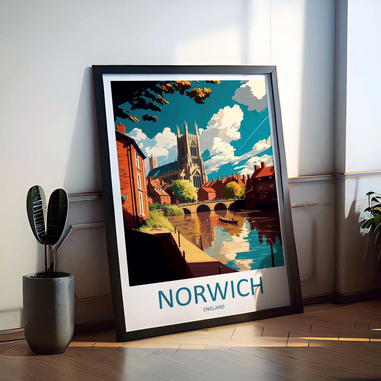 Norwich England Travel Poster