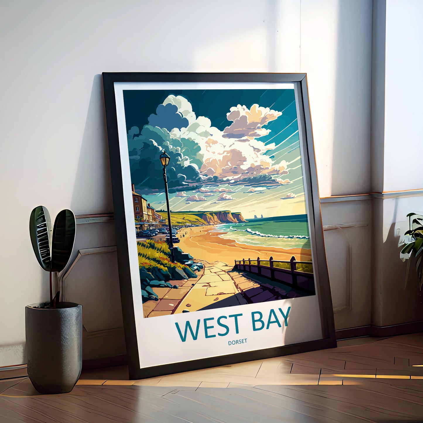 West Bay England Travel Poster
