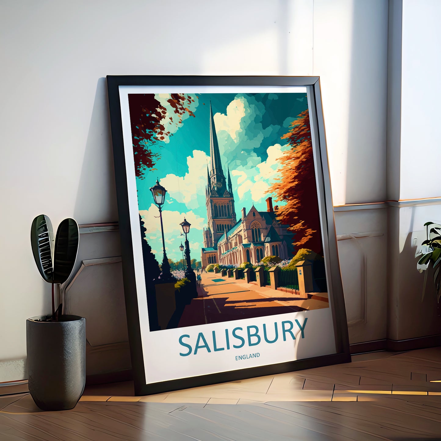 Salisbury England Travel Poster