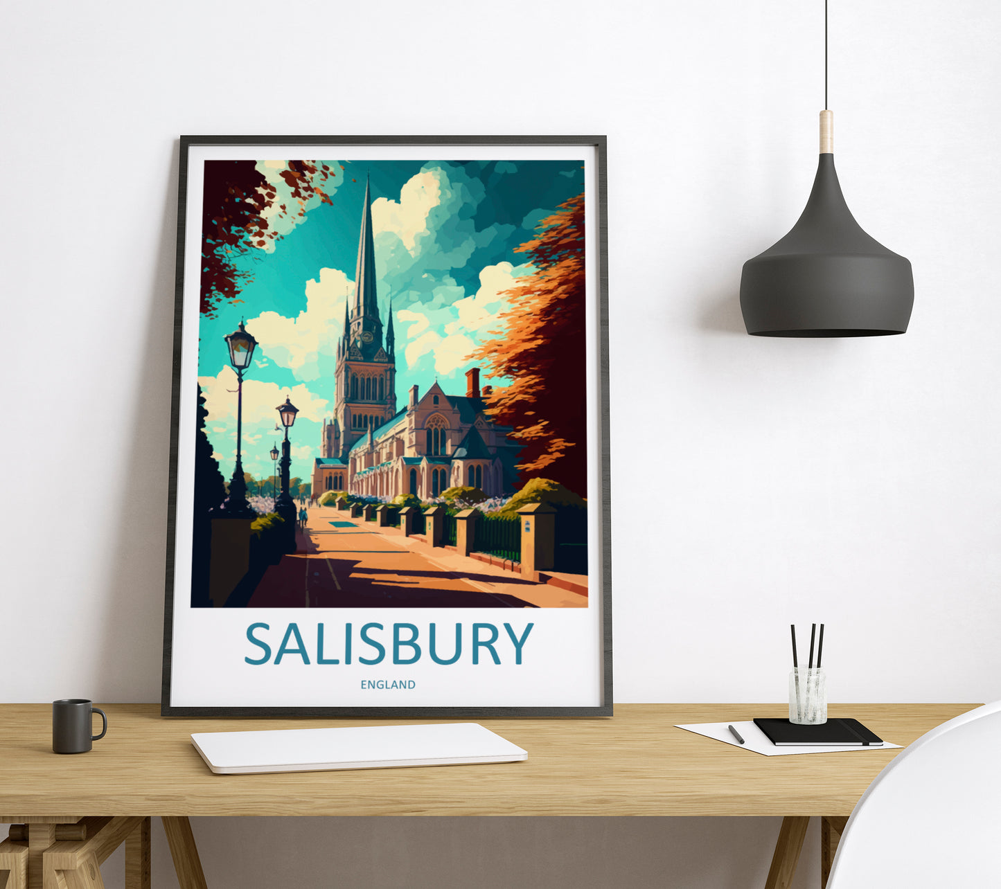 Salisbury England Travel Poster