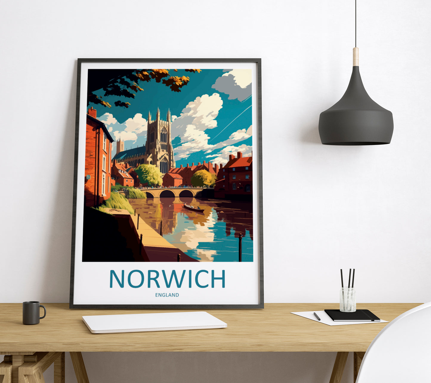 Norwich England Travel Poster