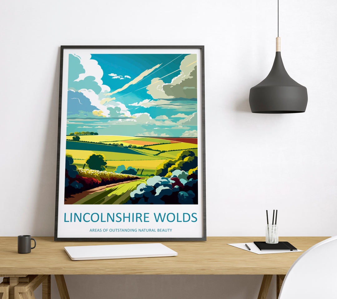 Lincolnshire Wolds England Travel Poster