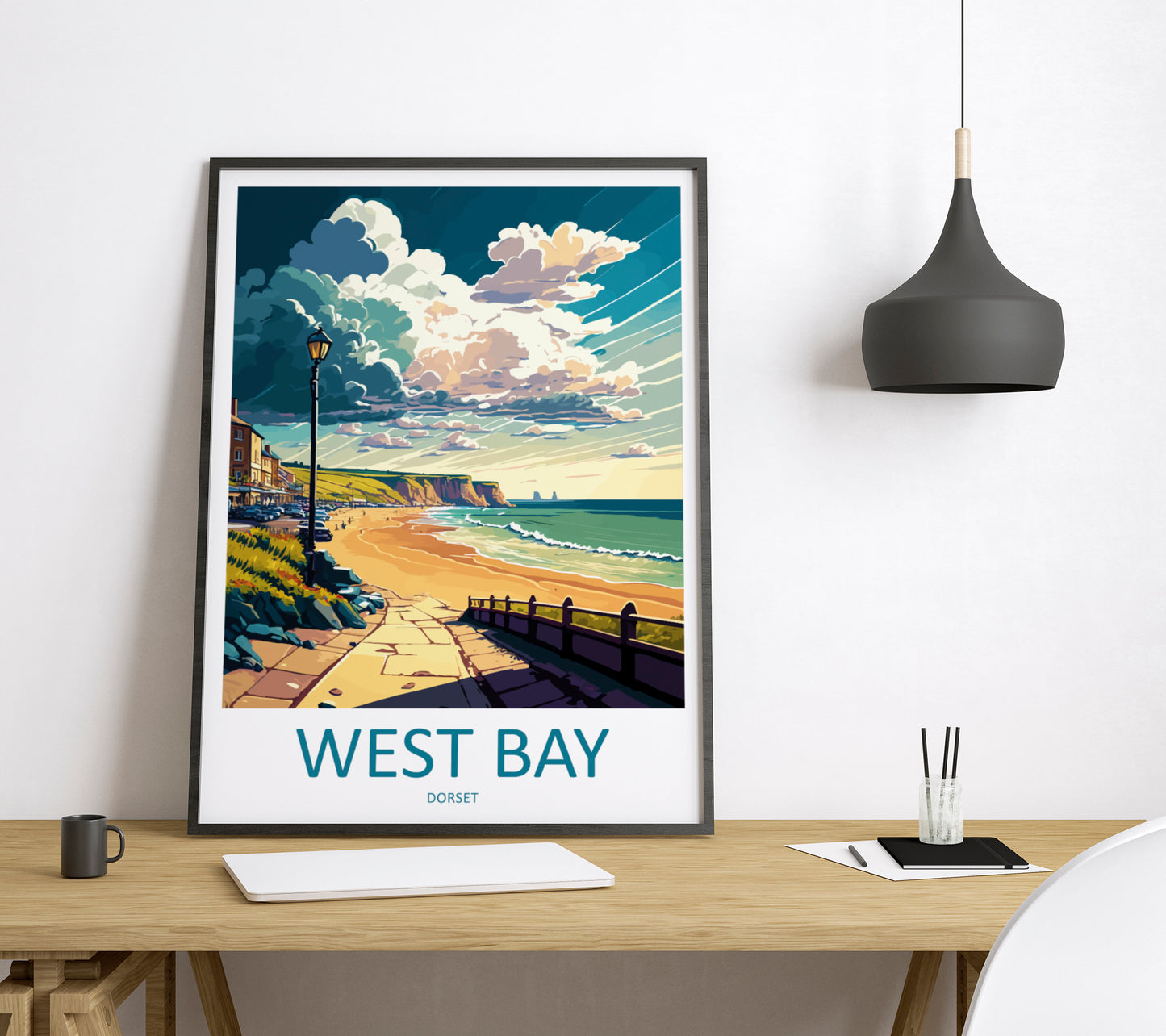 West Bay England Travel Poster