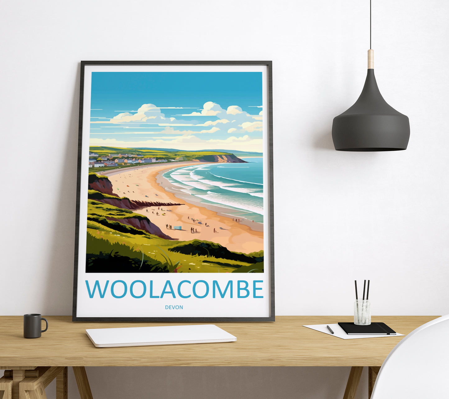 Woolacombe England Travel Poster