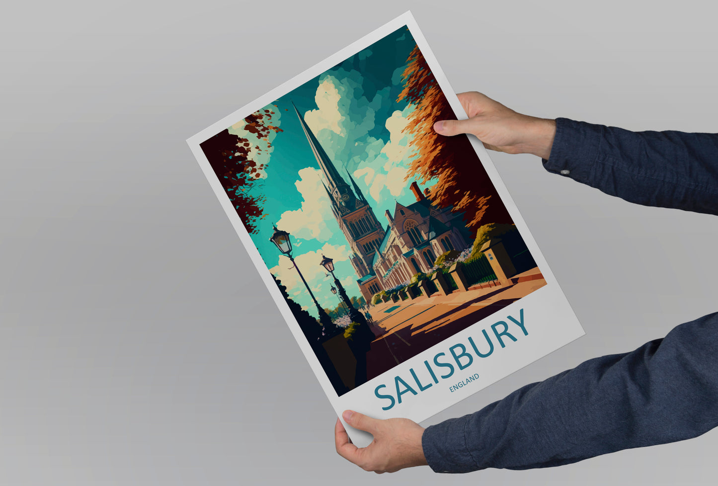 Salisbury England Travel Poster