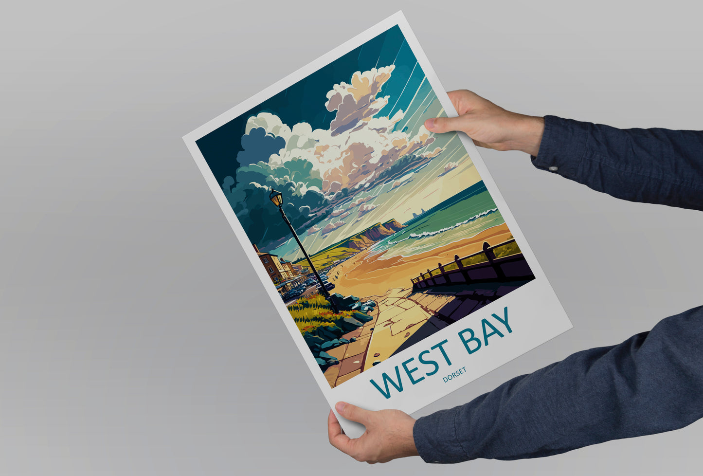 West Bay England Travel Poster