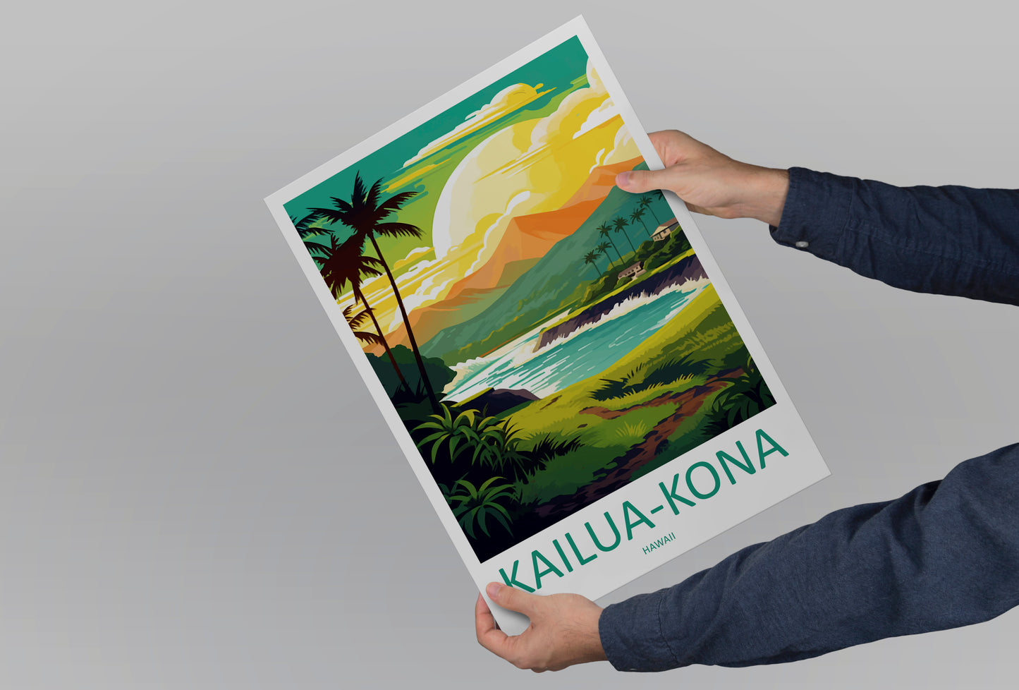 Kailua-Kona Hawaii Travel Poster