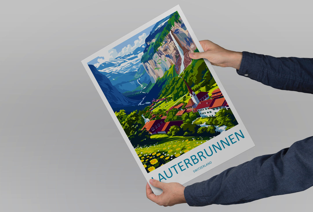 Lauterbrunnen Switzerland Travel Poster