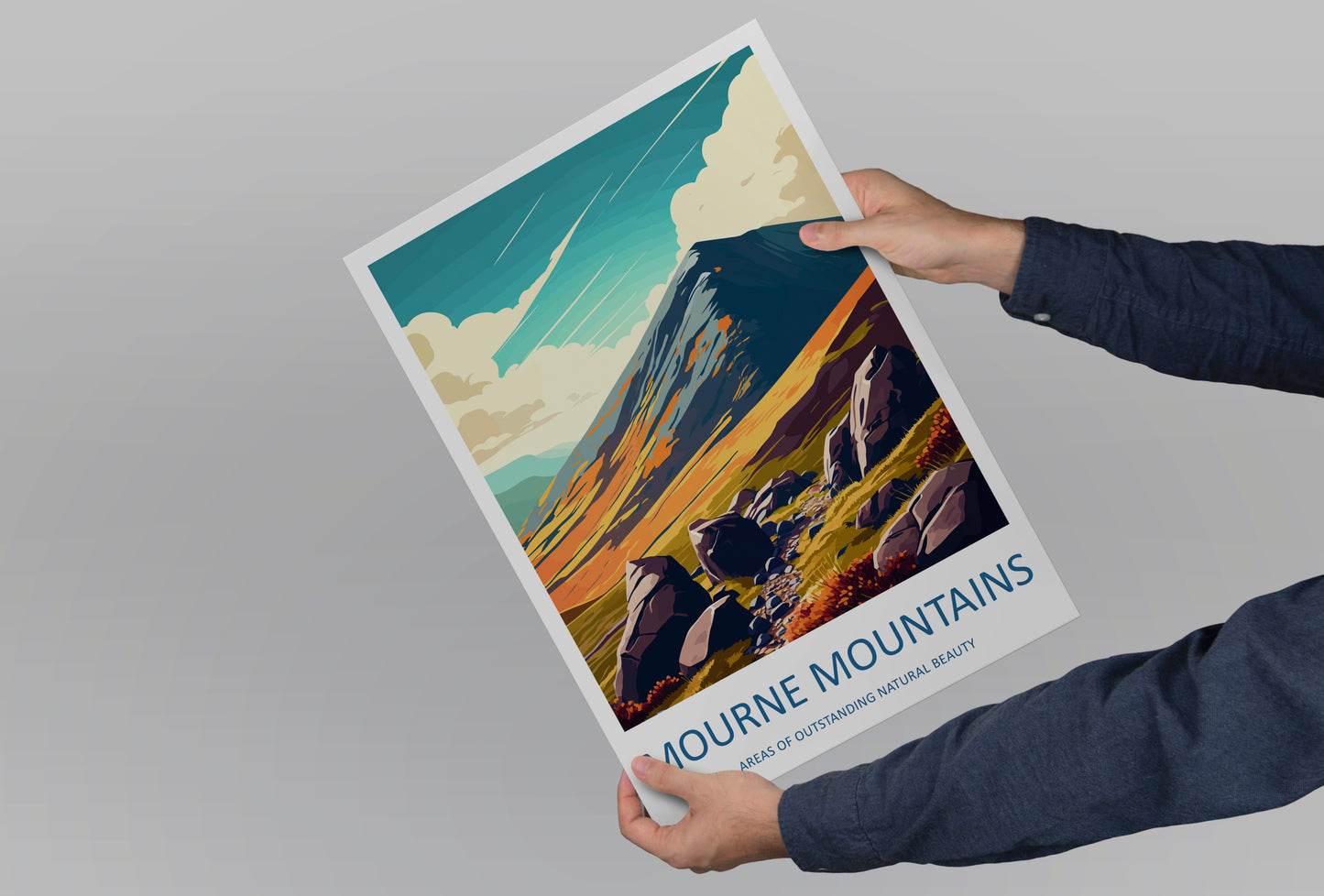 Mourne Mountains Ireland Travel Poster