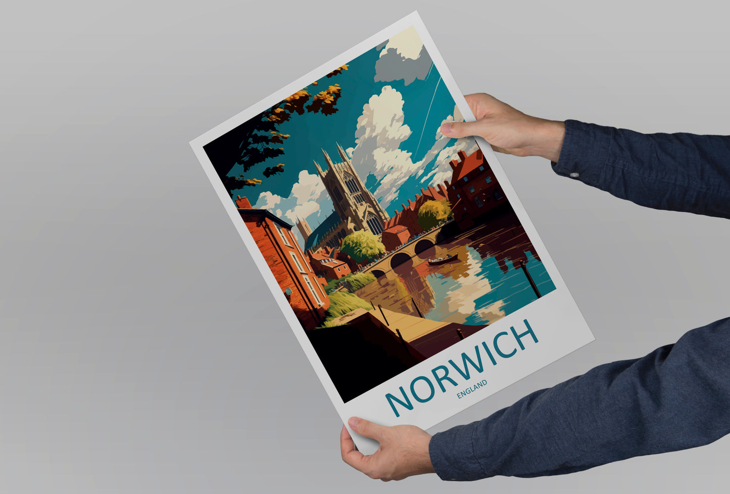 Norwich England Travel Poster