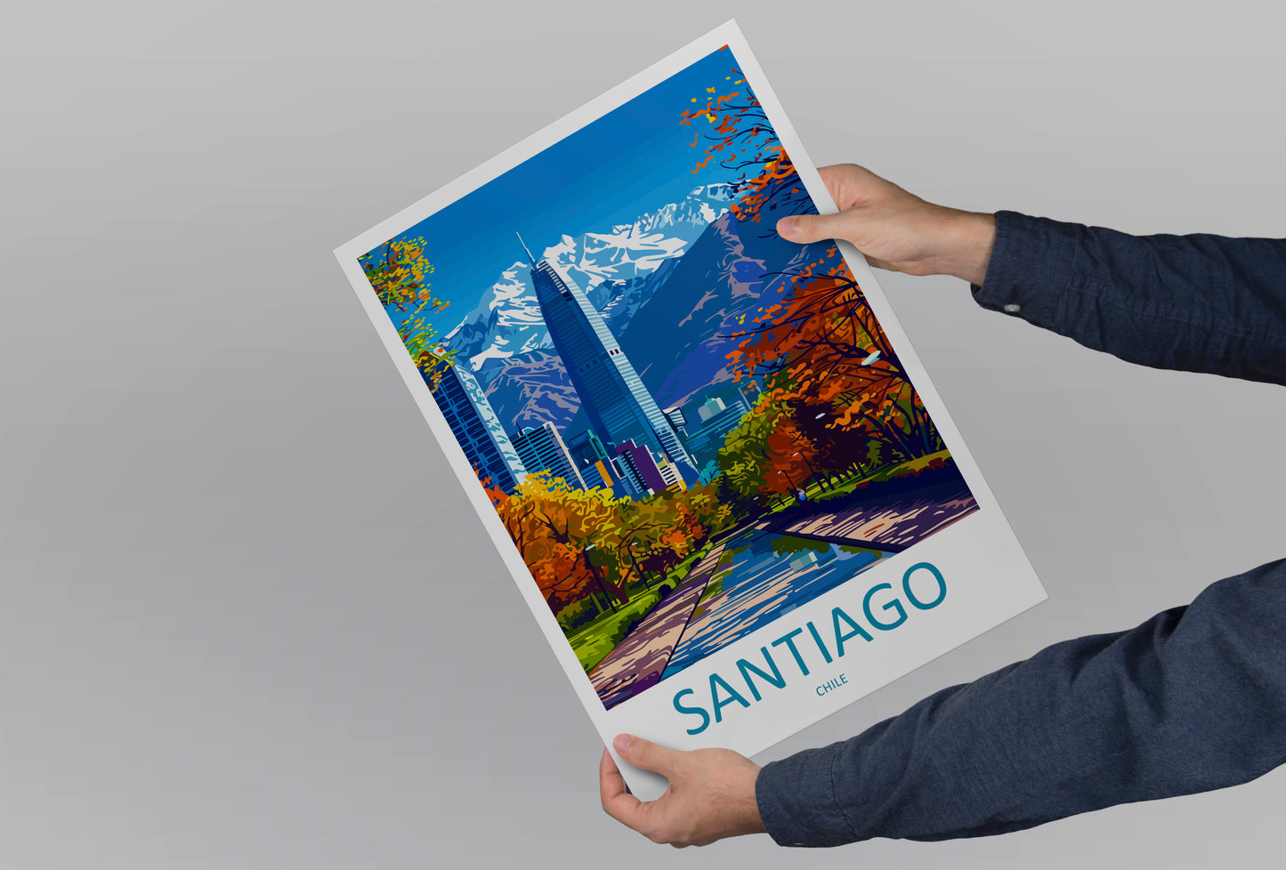 Santiago Chile Travel Poster