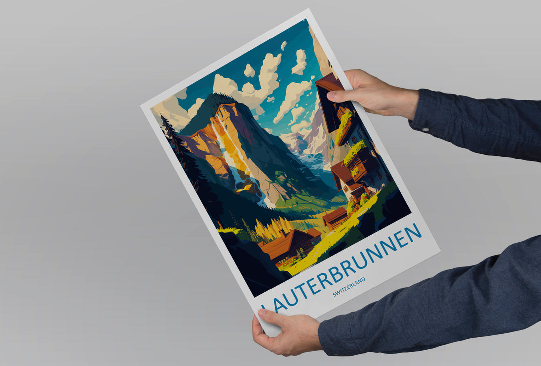 Lauterbrunnen Switzerland Travel Poster