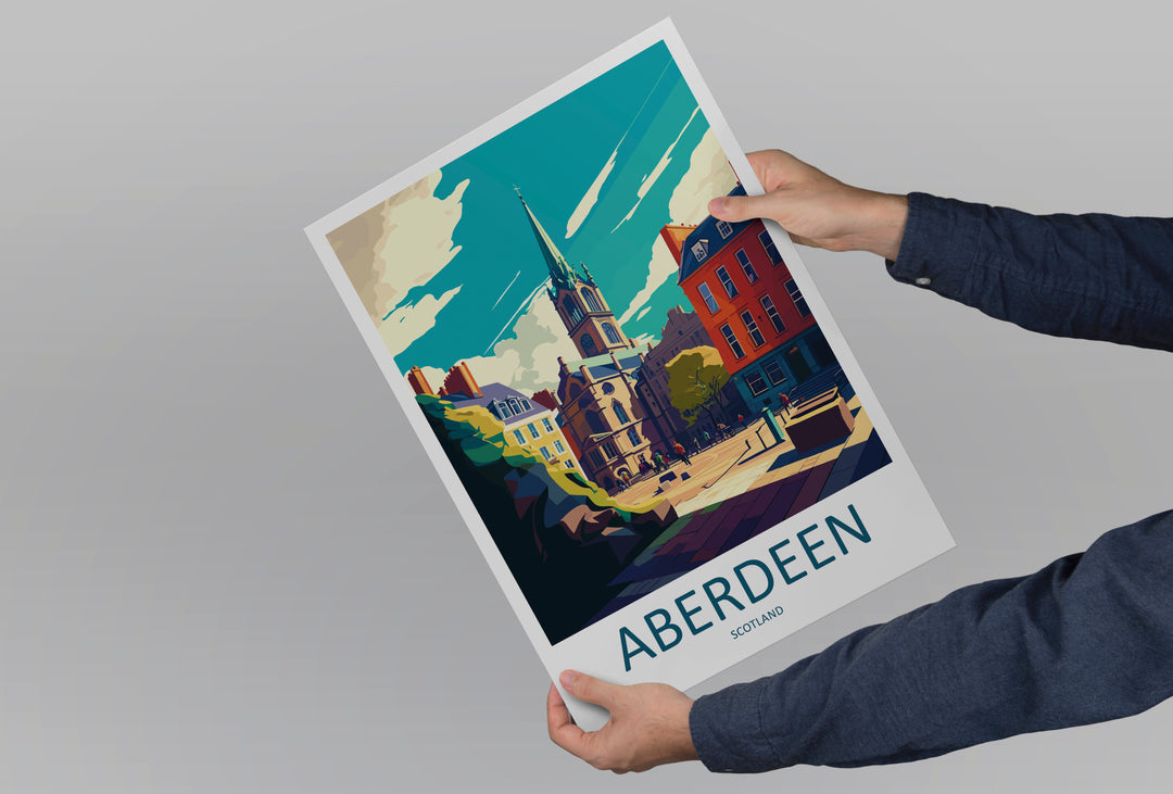 Aberdeen England Travel Poster