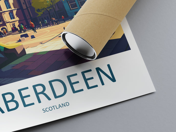 Aberdeen England Travel Poster