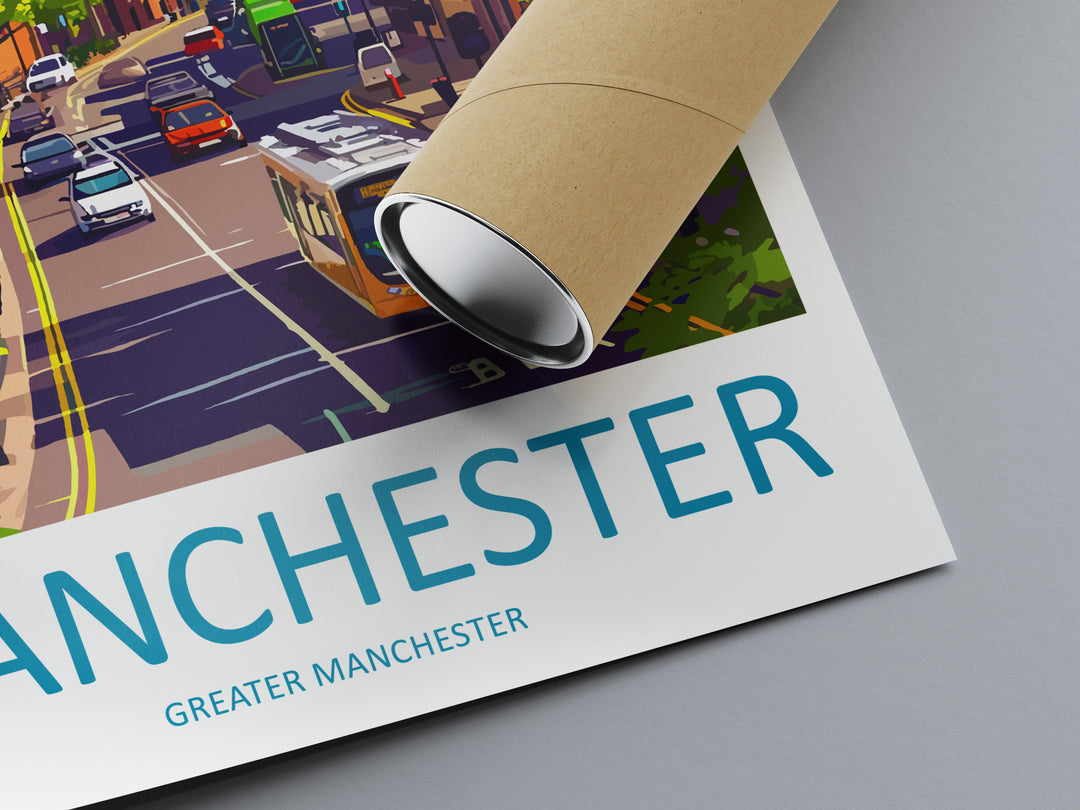 Manchester England Travel Poster