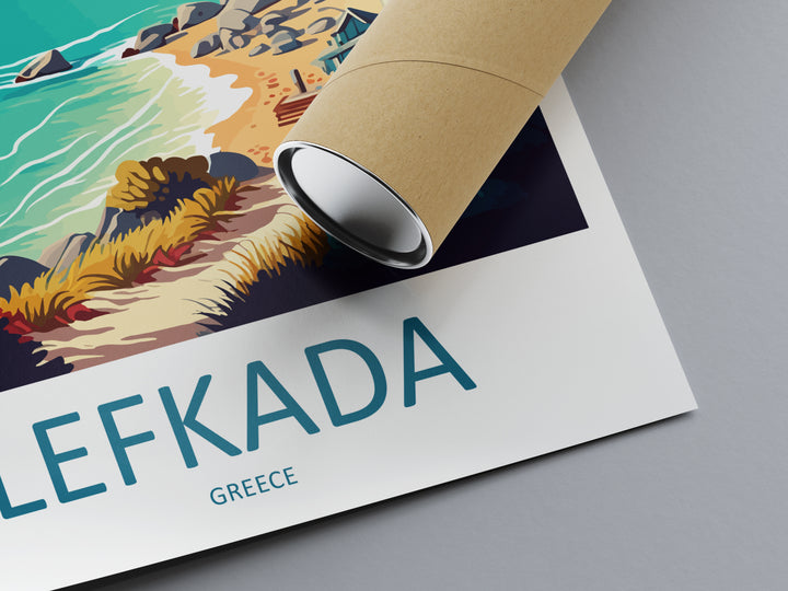 Lefkada Greece Travel Poster