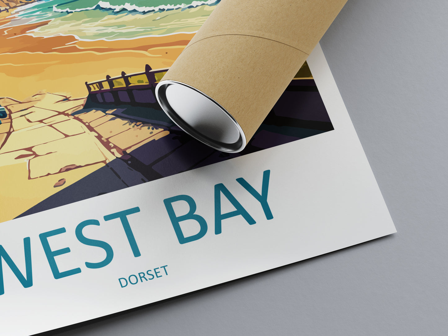 West Bay England Travel Poster