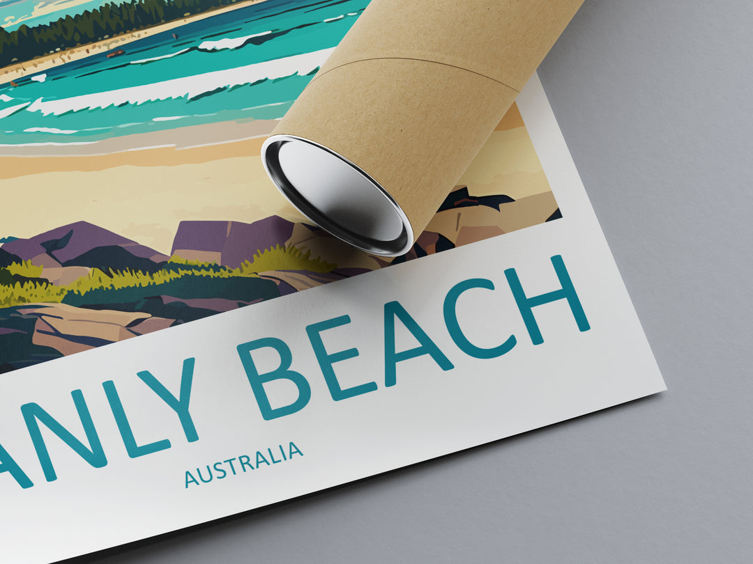 Manly Beach Australia Travel Poster