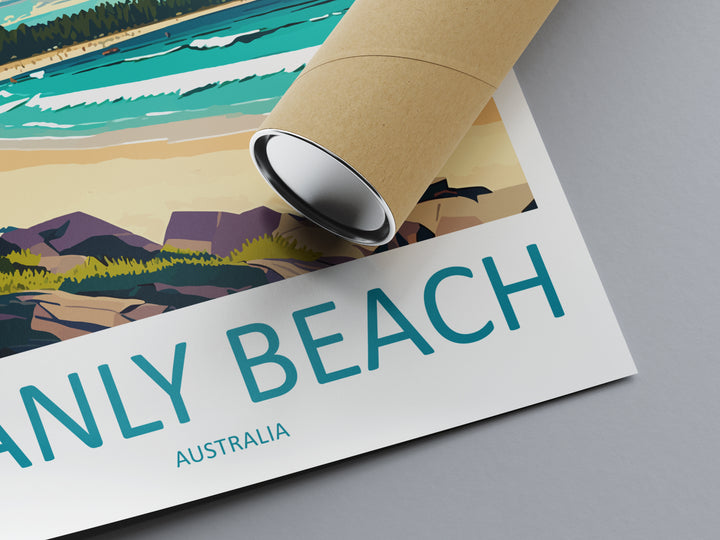 Manly Beach Australia Travel Poster