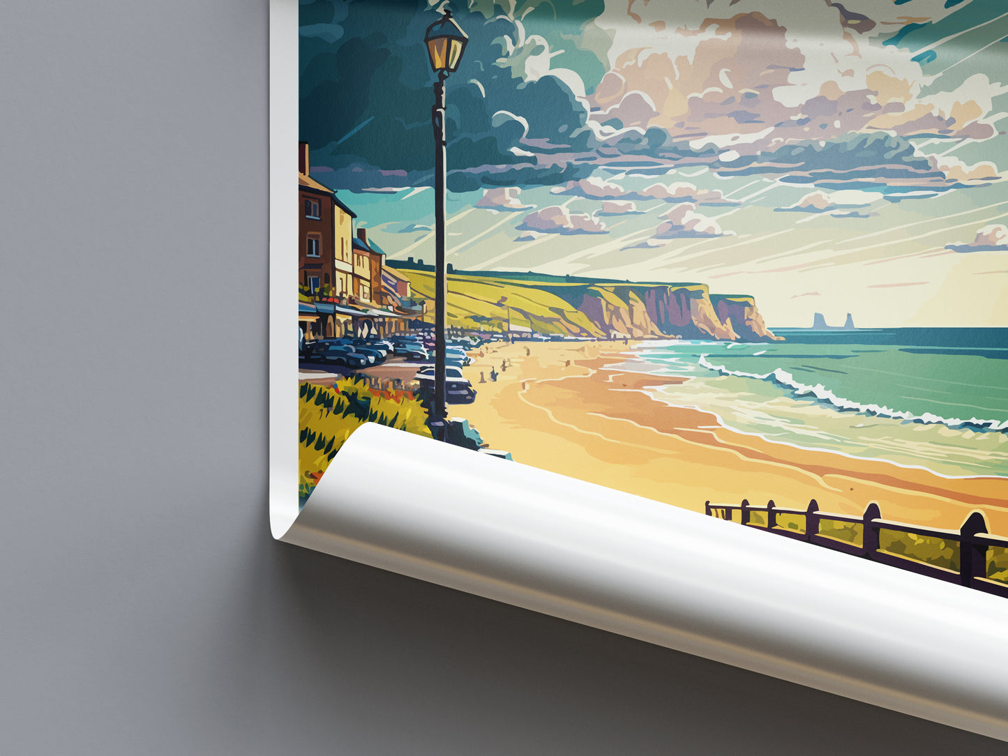 West Bay England Travel Poster