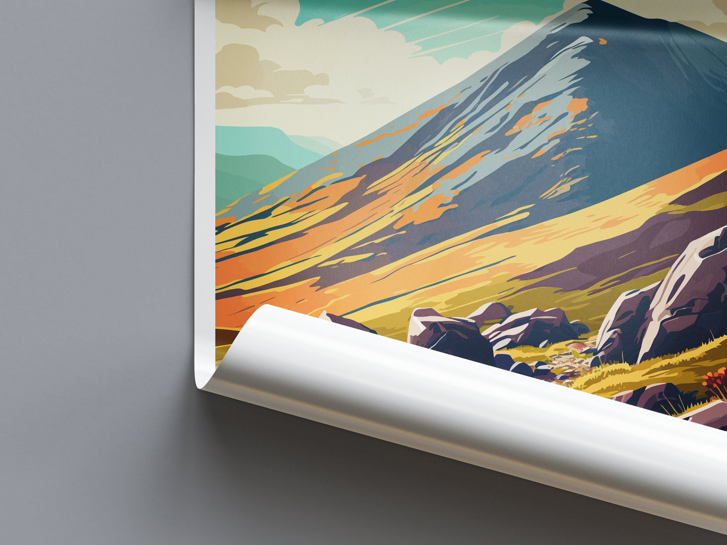Mourne Mountains Ireland Travel Poster