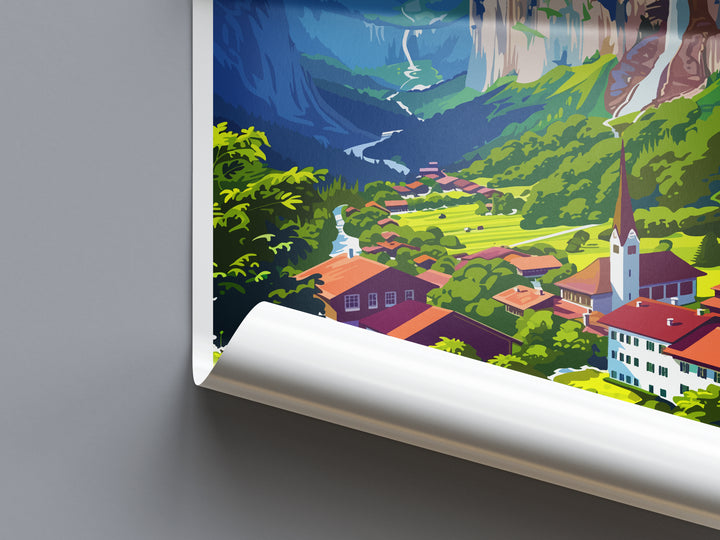 Lauterbrunnen Switzerland Travel Poster