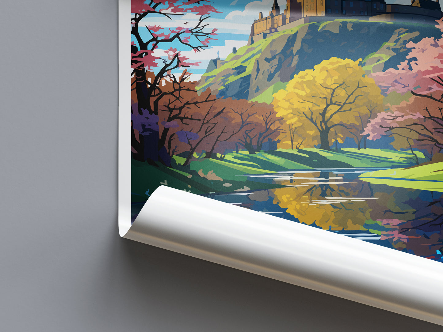Edinburgh Castle Scotland Travel Poster