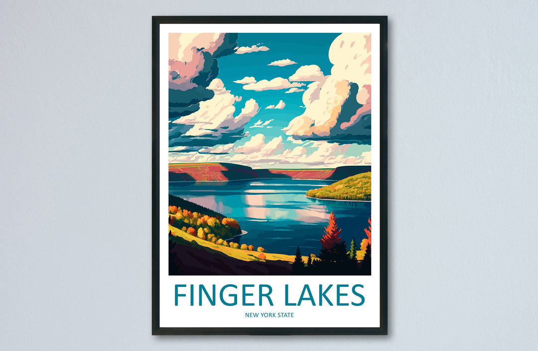 Finger Lakes Travel Print Finger Lakes Home Décor New York State Art Print New York State Wall Print For Finger Lakes Gift Wall Hanging