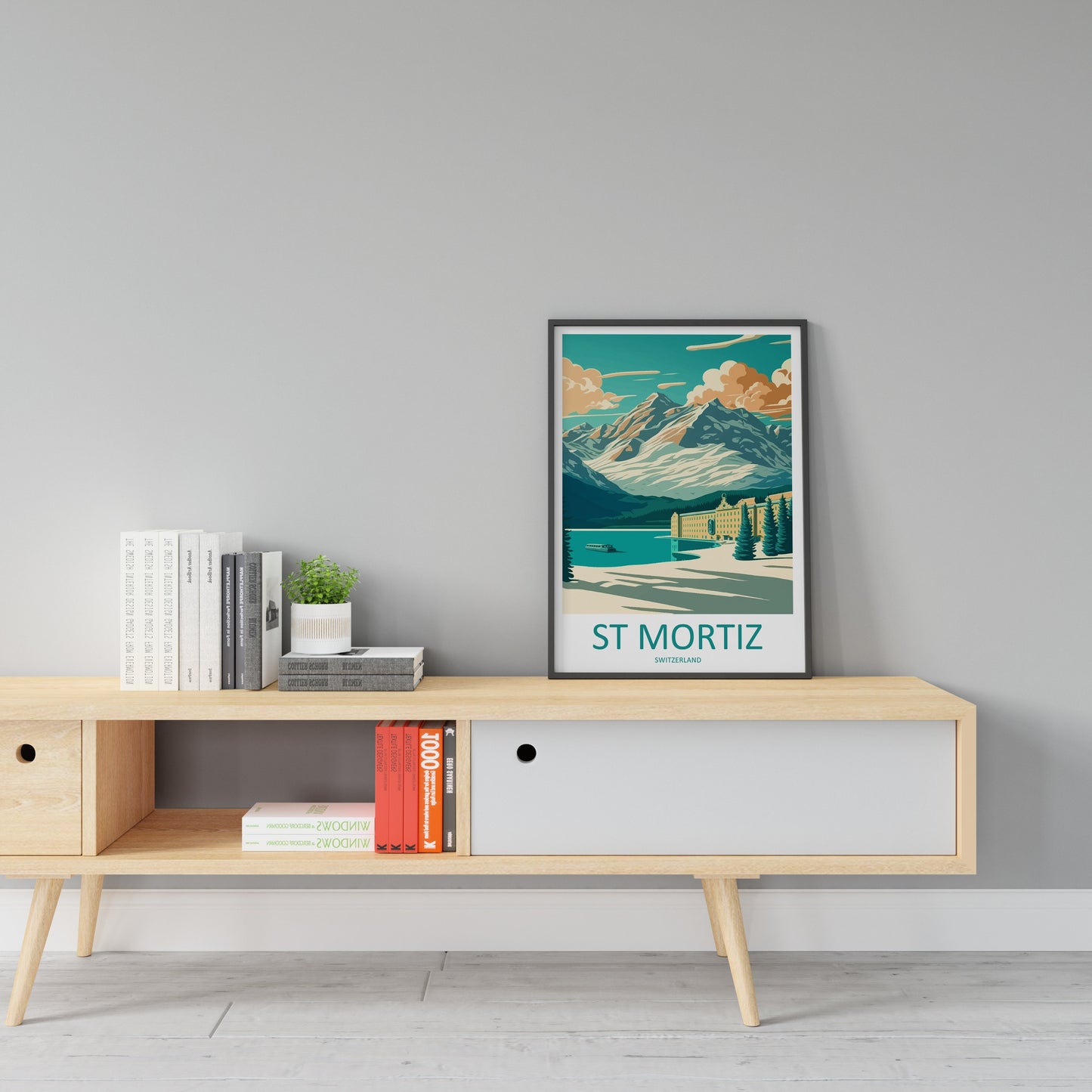 St. Moritz Ski Resort Print St. Moritz Home Decor Mountain Art Print St. Moritz Wall Art for Ski Enthusiast Gift Wall Hanging St. Moritz Art