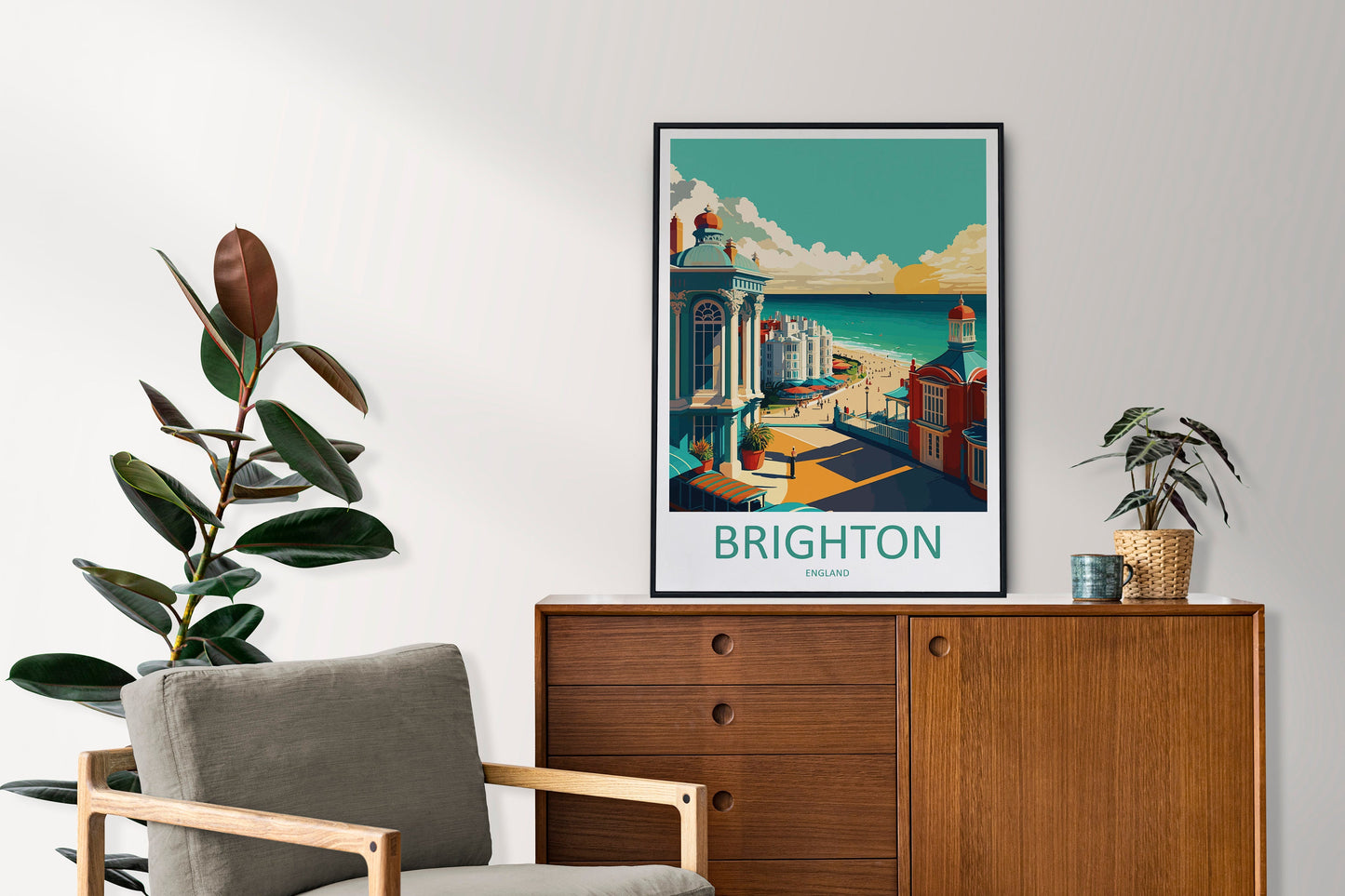 Brighton Pier Print Brighton Home Decor Seascape Art Print Brighton Wall Art for UK Enthusiast Gift Wall Hanging Brighton UK Travel Poster