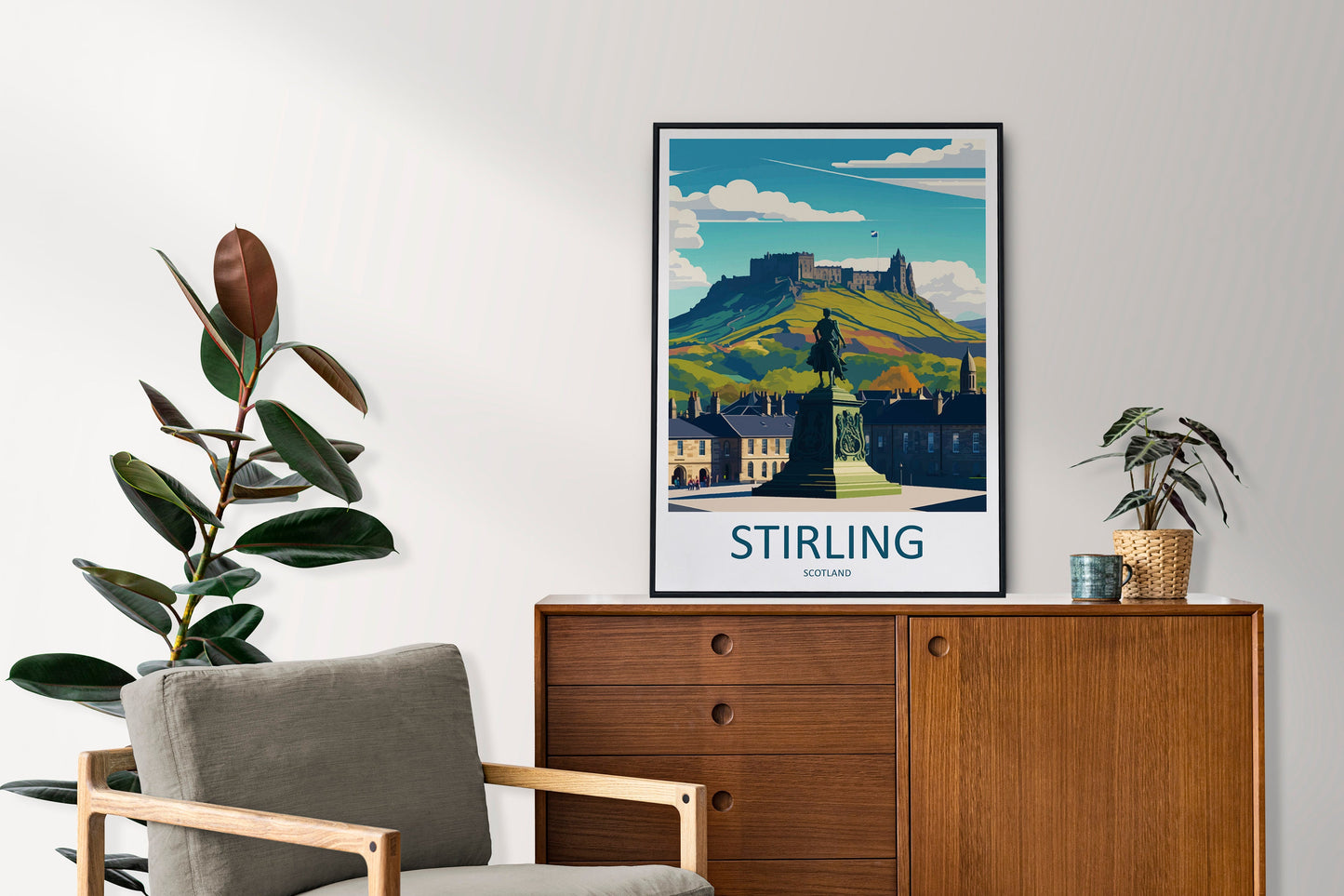 Stirling Print Stirling Home Décor Scotland City Art Print Stirling Wall Art for Scotland Enthusiast Gift Wall Hanging Stirling Cityscape