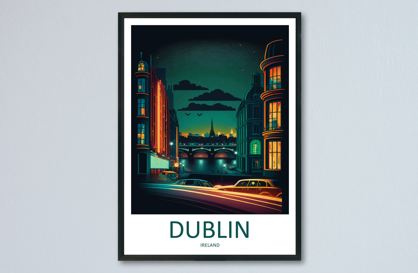 Dublin Skyline Print Dublin Home Decor Skyline City Art Print Dublin Wall Art for Ireland Enthusiast Gift Wall Hanging Dublin Ireland Print