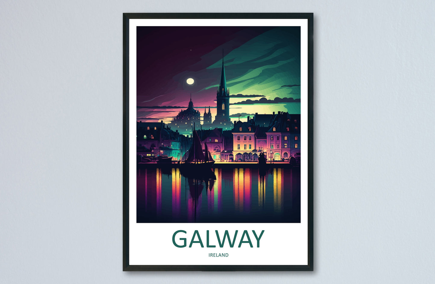 Galway Skyline Print Galway Home Decor Skyline Art Print Galway Wall Art for Ireland Enthusiast Gift Wall Hanging Galway Ireland Art Poster