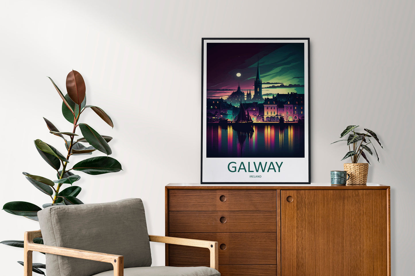 Galway Skyline Print Galway Home Decor Skyline Art Print Galway Wall Art for Ireland Enthusiast Gift Wall Hanging Galway Ireland Art Poster