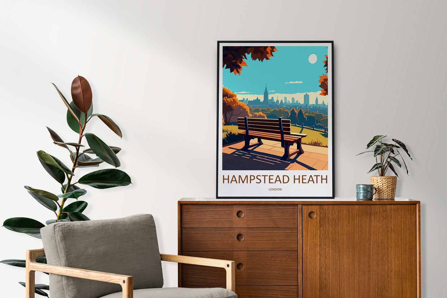 Hampstead Heath Print London Skyline Home Decor London Art Print Hampstead Heath Wall Art for London Enthusiast Gift Wall Hanging Poster Art
