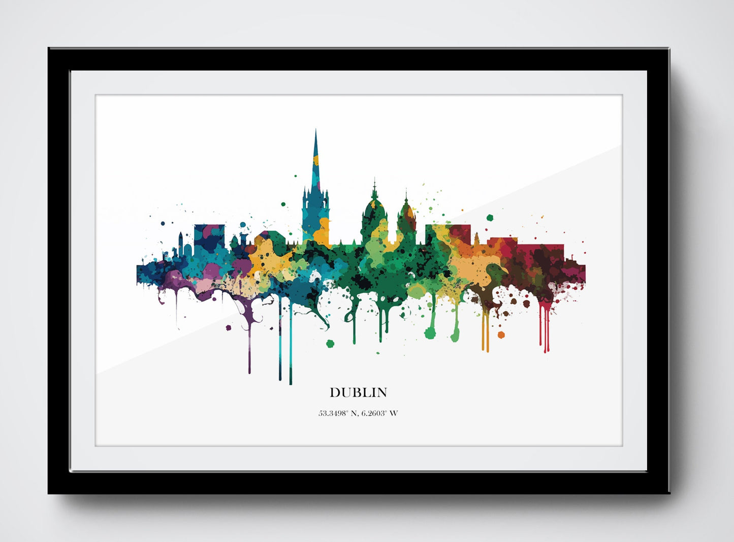 Dublin Watercolour Skyline Print Dublin Cityscape Dublin Home Décor Art Print Ireland Wall Art Dublin Souvenir Print Dublin Watercolour Art