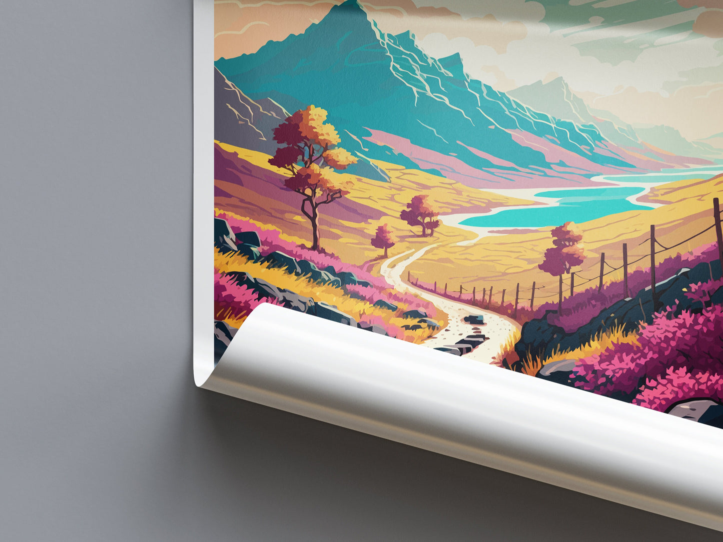West Highland Travel Print Wall Art West Highland Wall Hanging Home Decoration West Highland Gift Art Lovers Scottish Highlands Wall Art