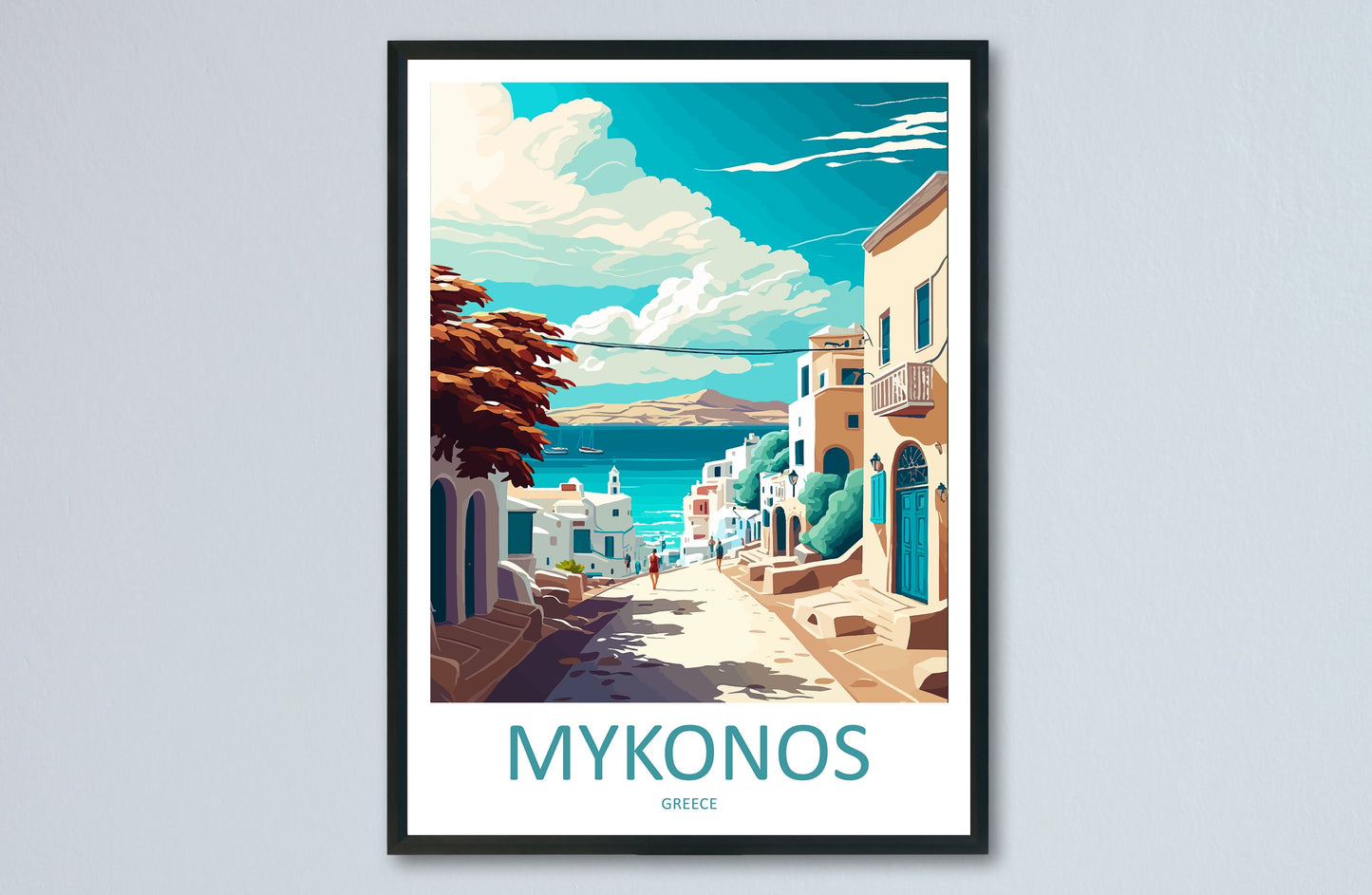 Mykonos Travel Print Wall Art Mykonos Greece Wall Hanging Home Decoration Mykonos Gift Art Lovers Wall Art Print Mykonos Greece Wall Poster